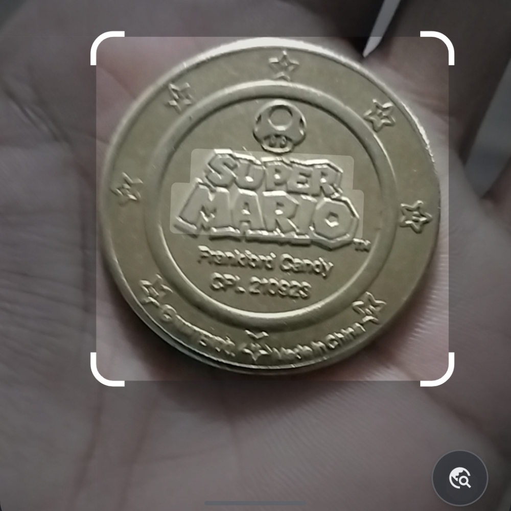 A collectable super Mario coin